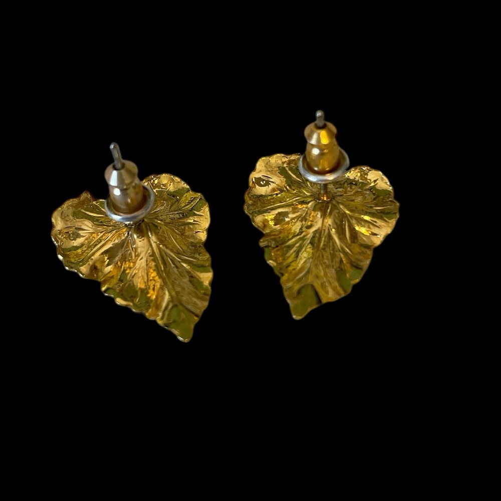 24k Gold Plated Hand Dipped Cottonwood Leaf Penda… - image 7